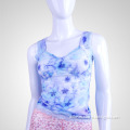 2015 Fashion Printed Lace Sleepwear Satin Short Camisole For Women and Girls